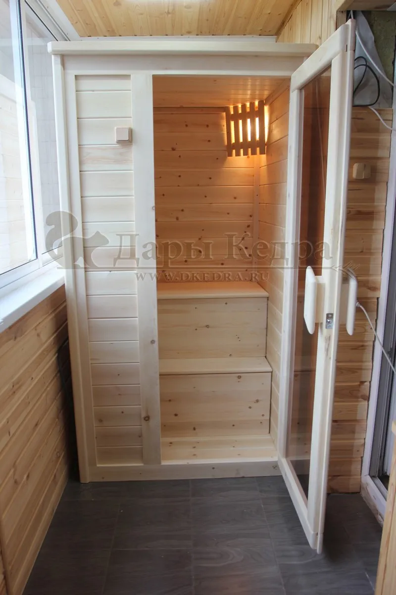 Одноместная финская сауна кабина из кедра с электрокаменкой