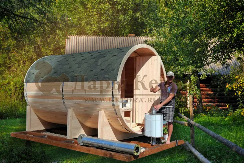 Баня-бочка круглая из кедра 3 метра