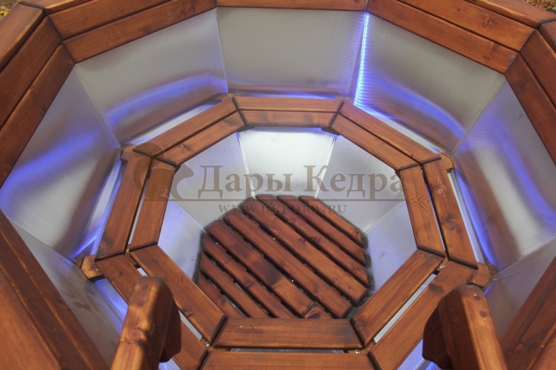 Банный чан из нержавеющей стали Ø-2350 на опоре с приставной печью